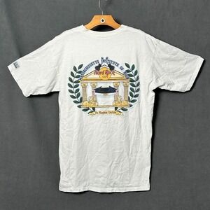 Vtg 90s Hard Rock Cafe Boston MIT Parody T Shirt Large White Institute of Rock
